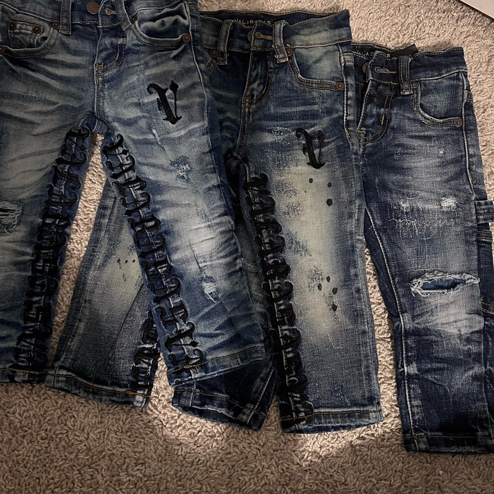 Valabasas toddler Distressed Blue Jeans with Side Details